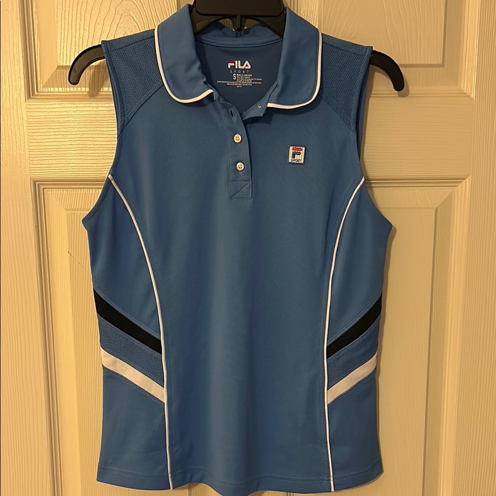 Fila Blue Sleeveless Polo Shirt